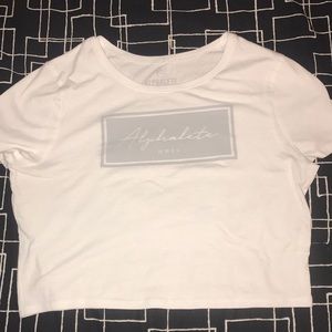 White ALPHALETE crop top